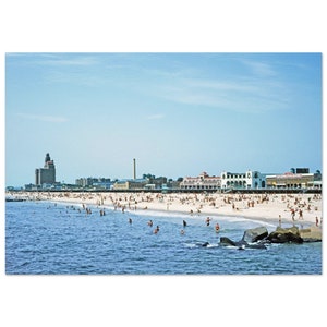 Photo Print 1950s Coney Island Beach, New York, Washington Baths, Vintage Fifties Poster Coastal Wall Art Home Office Decor Heritage Gift