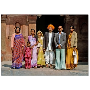 Photo Print 1970 Indian Rajasthani Family Fatehpur Sikri India, Vintage Wall Art Poster Home Office Decor Travel Family Ethnic Heritage Gift