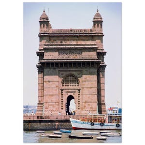 Photo Print 1970s Gateway of India Mumbai Side Sea View, Vintage Bombay Wall Art Home Office Vertical Tall Decor Poster Indian Heritage Gift