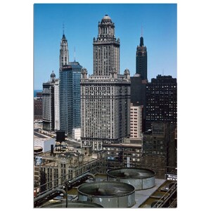 Photo Print 1960s Downtown Chicago Office Buildings Vintage Wall Art Poster Sixties America Cityscape Urban Unique Gift Idea Home Decor USA