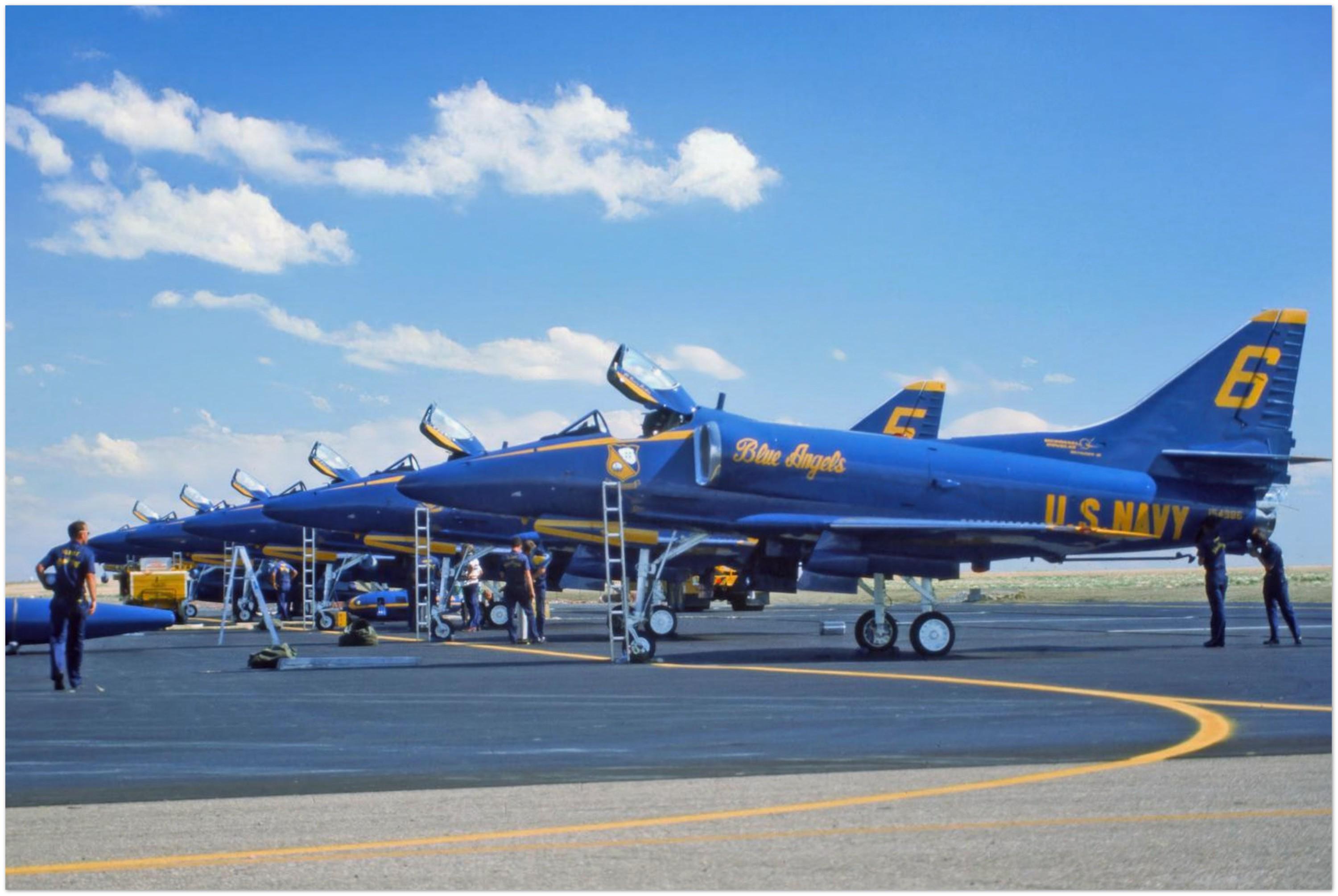 Photo Print 1970s Row of Blue Angels Navy Douglas A-4F