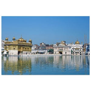 Impresión fotográfica real de 1980 del Templo Dorado Harmandir Saheb, Amritsar, Punjab, India. Decoración de pared, regalo de herencia sij. Póster vintage en papel de archivo.