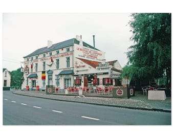 Photo Print 1980s Waterloo Belgium Le Bivouac de l’Empereur Battle of Waterloo Cinema Vintage Street Scene, Wall Art Eighties Decor Poster
