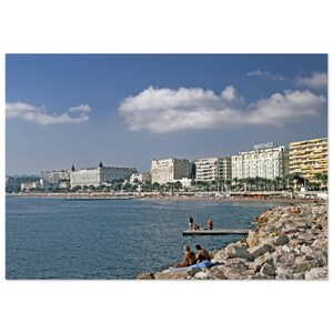 Impresión fotográfica de la década de 1970, Francia, horizonte de la Riviera Francesa de Cannes, póster de decoración de pared vintage para el hogar y la oficina, regalo de herencia francesa de los años setenta