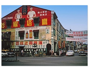 Impresión fotográfica de la década de 1960 Kuala Lumpur Street View Malasia, decoración de la oficina del hogar del arte de la pared vintage, idea del regalo del viaje cultural del patrimonio de los años sesenta