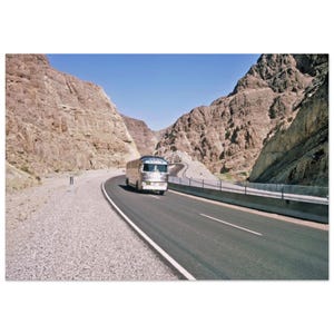 Photo Print 1950s Greyhound Bus GM Scenicruiser, US Route 93 Heading to Salt Lake City, Wall Art Decor Poster Vintage Fifties Northwest Gift