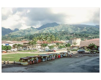 Photo Print 1960s Market Day in Papeete, Tahiti, French Polynesia, Coastal Island Landscape, Vintage Sixties Wall Art Home Decor Poster