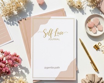 Self Love Journal Printable for Women | Daily Self Care Prompts and Gratitude Pages | Healing Workbook PDF | Mental Health Happiness Planner