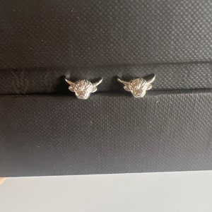 Earrings, Sterling Silver Yak/ Highland Cow Earrings, 100% Silver Stud Earrings, Cute and Petite, For All Cow Lovers! Made in the USA, Boxed
