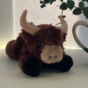 Plush Highland Cow/Yak, Bull Stuffed Animal, So Cute, Flopsy Syle, Hard to Find, Cow Lovers, Two Colors Available, Cute Horns and Tail!