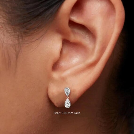 ラボグロウンダイヤモンドスタッドイヤリング：14Kゴールド