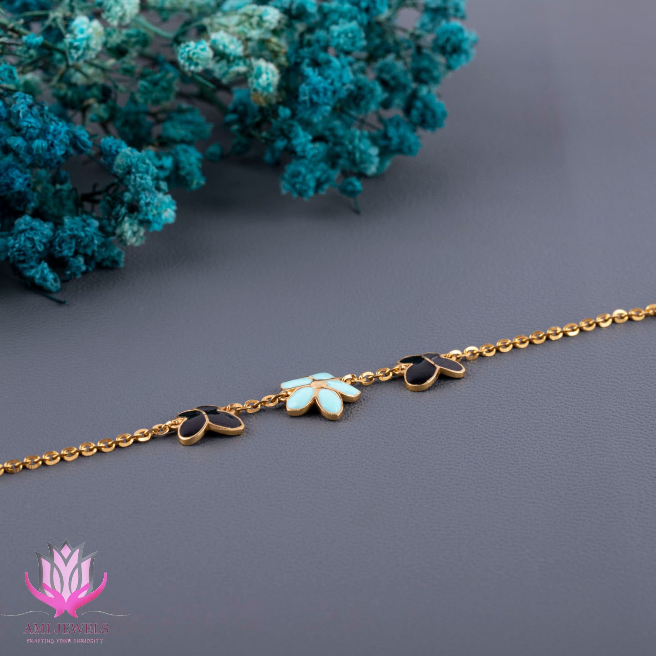 Breath of Spring Butterfly Love Flower Bracelet Gold Bag - Shop