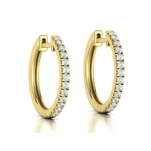 AMELIA Double Hoop Earrings • Pave Gold Huggie Hoops • Diamond Earrings • Bridesmaid, Wedding Earrings