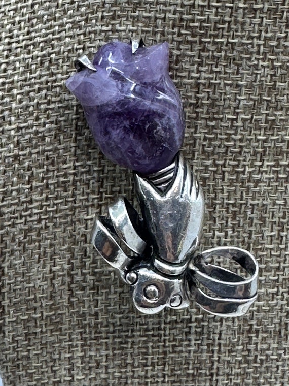 Vintage William Spratling Sterling & Amethyst Han… - image 6