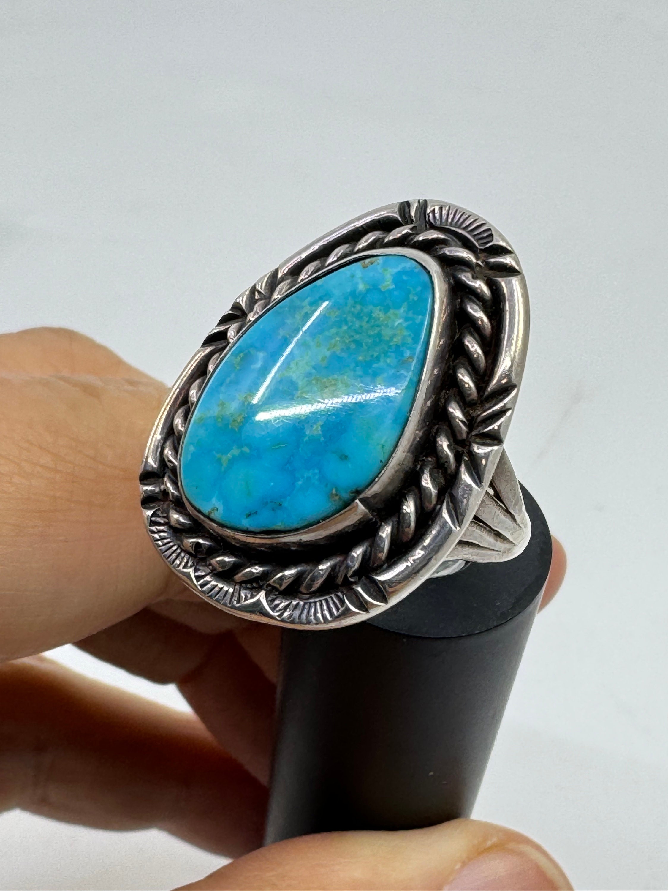40 Grams Monster Navajo 'Symbolic Yei' Turquoise Native American Jewelry Silver Ring 40 Grams Monster Navajo 'Symbolic Yei' Turquoise Native American Jewelry Silver Ring