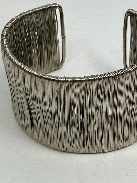 Hollywood Sensation Silver Wire Cage Cuff Bangle … - image 7