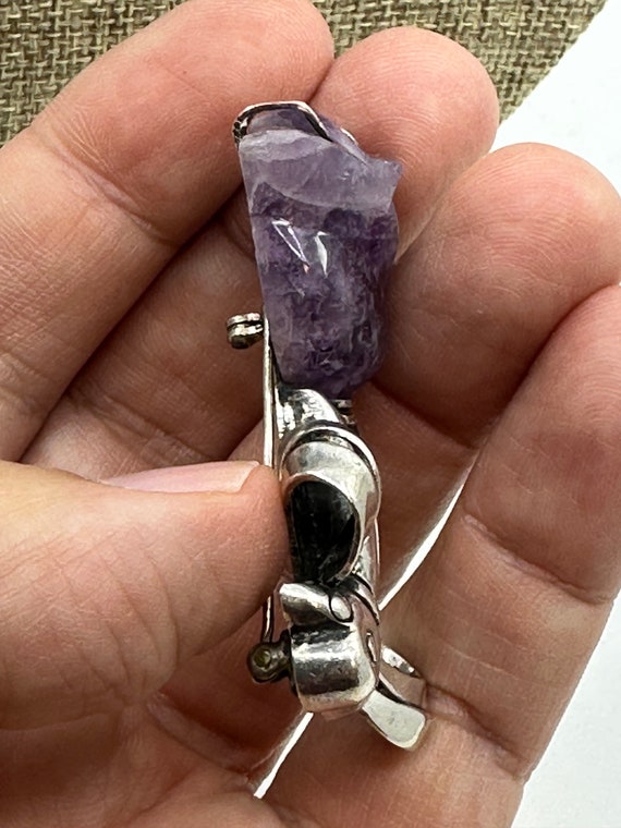 Vintage William Spratling Sterling & Amethyst Han… - image 3