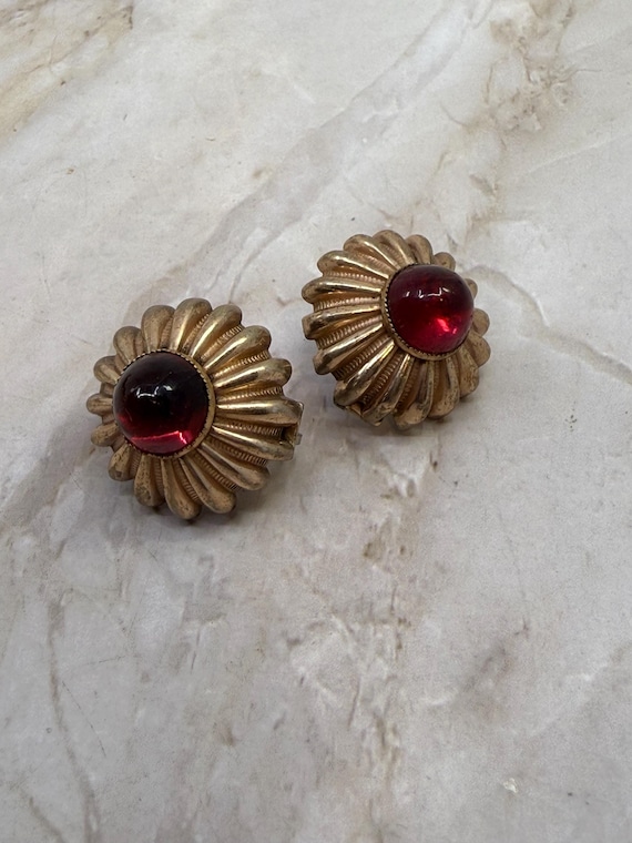 Boucles d'oreilles Couleur Pierre Rouge • Histoire d'Or
