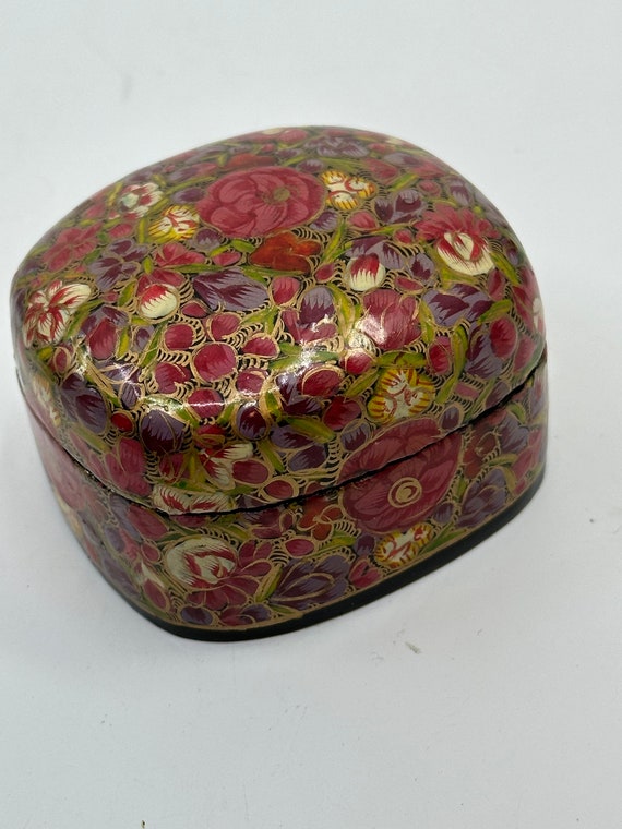 Kashmiri Art Papier Mache - Square Box, Small, Mu… - image 3