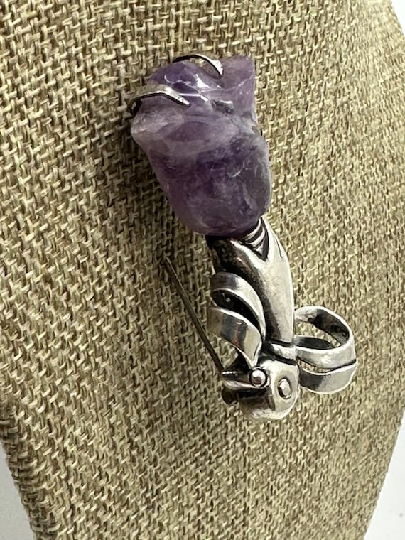 Vintage William Spratling Sterling & Amethyst Han… - image 8