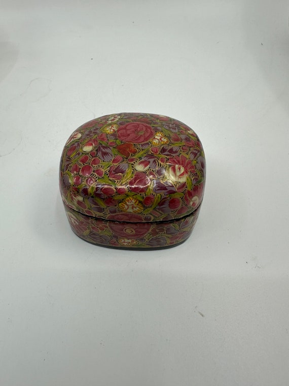 Kashmiri Art Papier Mache - Square Box, Small, Mu… - image 1