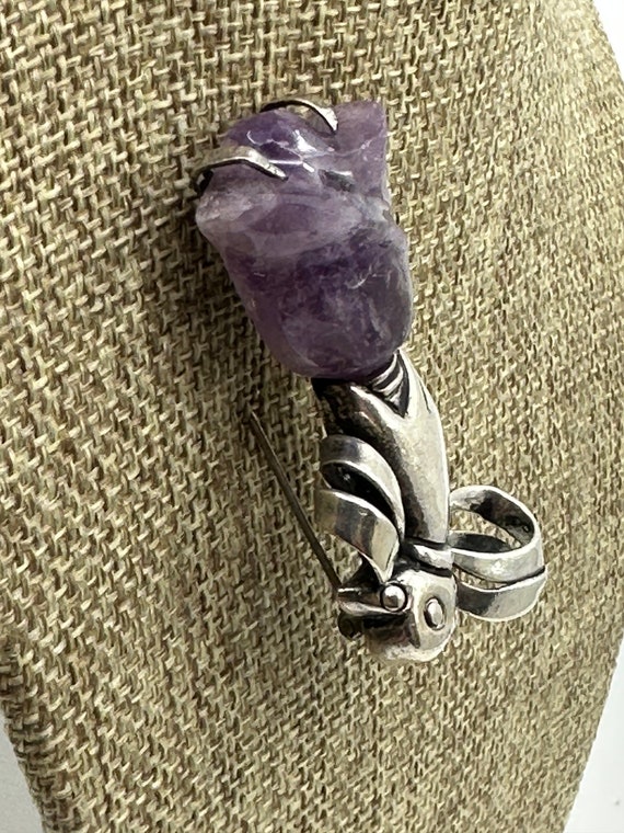 Vintage William Spratling Sterling & Amethyst Han… - image 5