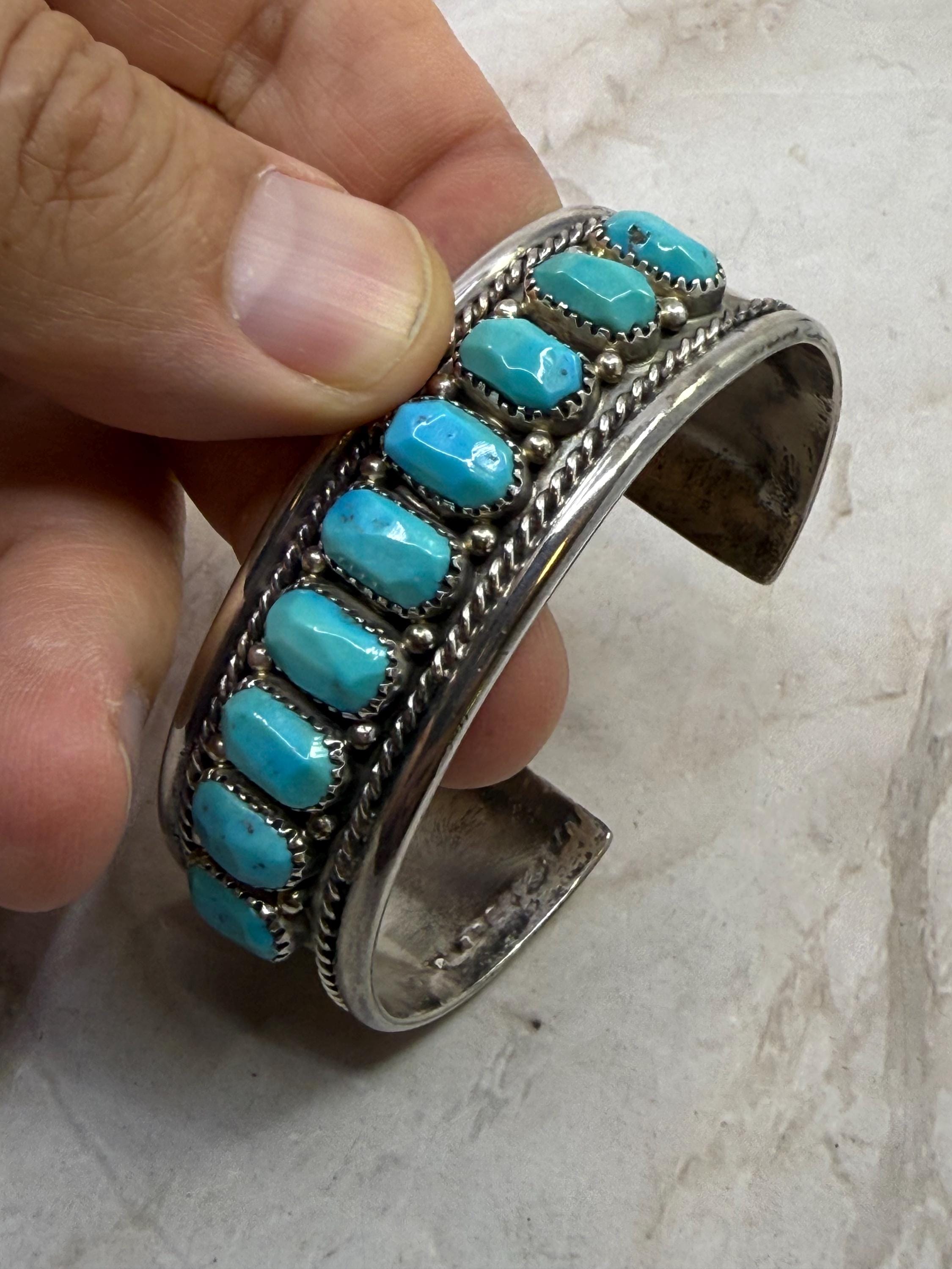 Exquisite Vintage Native American Navajo Sterling Silver Turquoise