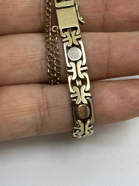 Vintage 14kt  Gold Byzantine 8” Chain Bracelet 25 