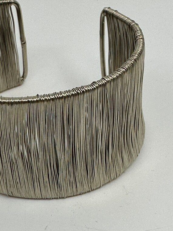 Hollywood Sensation Silver Wire Cage Cuff Bangle … - image 4