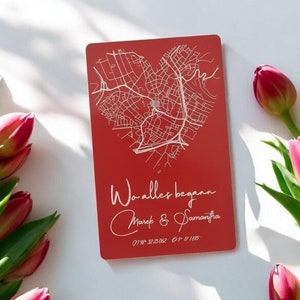 Stadtkarte & Kalender - Geburtstagskarte - Geschenk für Ihn - Geschenk für Sie - Geldbeutel - Koordinaten und Stadtplan - Set für Paare