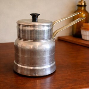 Vintage Comet Aluminum Double Boiler Pot Set | Retro Sauce Pan Insert | Kitchen Cookware for Candy Chocolate Custard