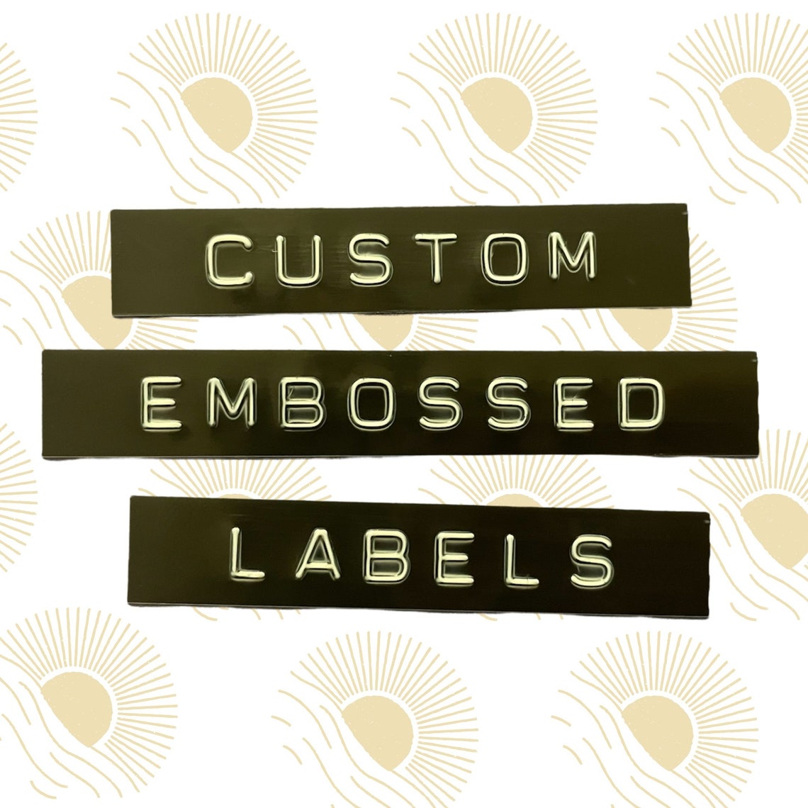 Custom Embossed Labels Black and White Minimalist Etsy