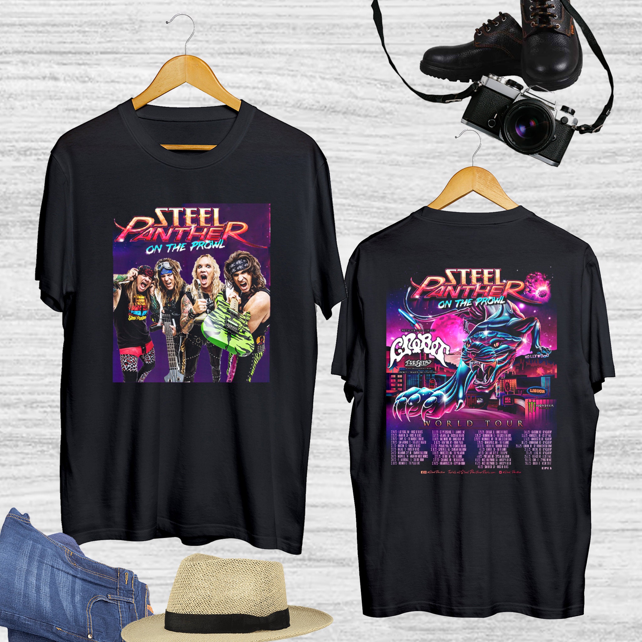 Steel Panther World Tour 2023 T-Shirt, Steel Panther On The Prowl World Tour Shirt