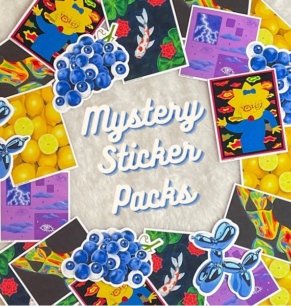 Mystery Sticker Pack Glossy Vinyl Adhesive Bundle Etsy