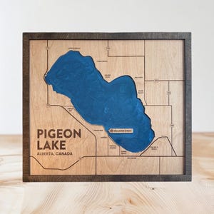 Personalisierte Landkarte von See aus Holz