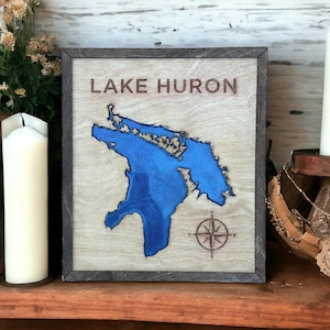 Carte gravée du lac Huron
