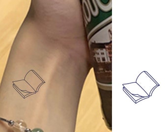 open book temporary tattoo