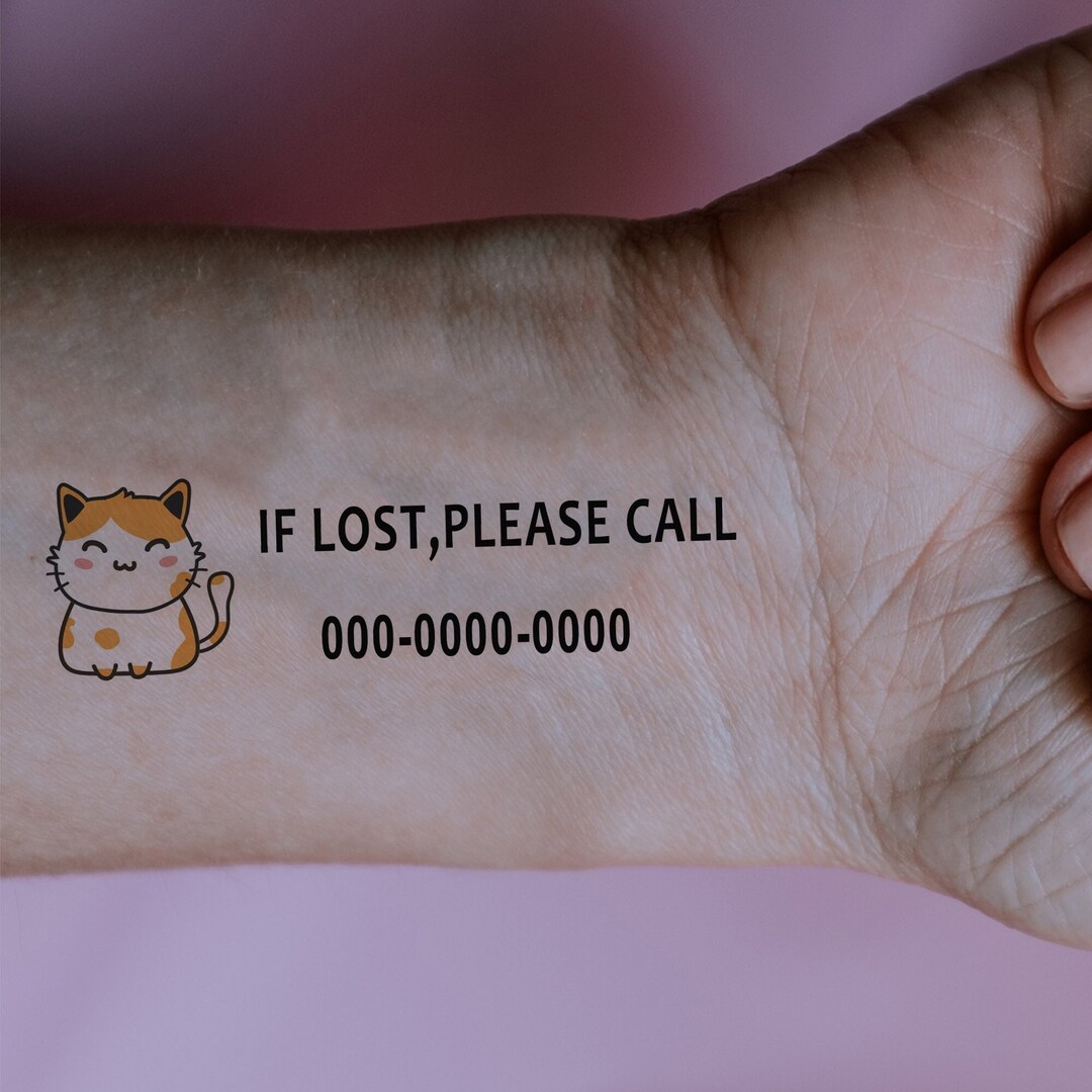 Child Safety Temporary Tattoos, Kids Tattoo, If Lost Tattoo, Phone