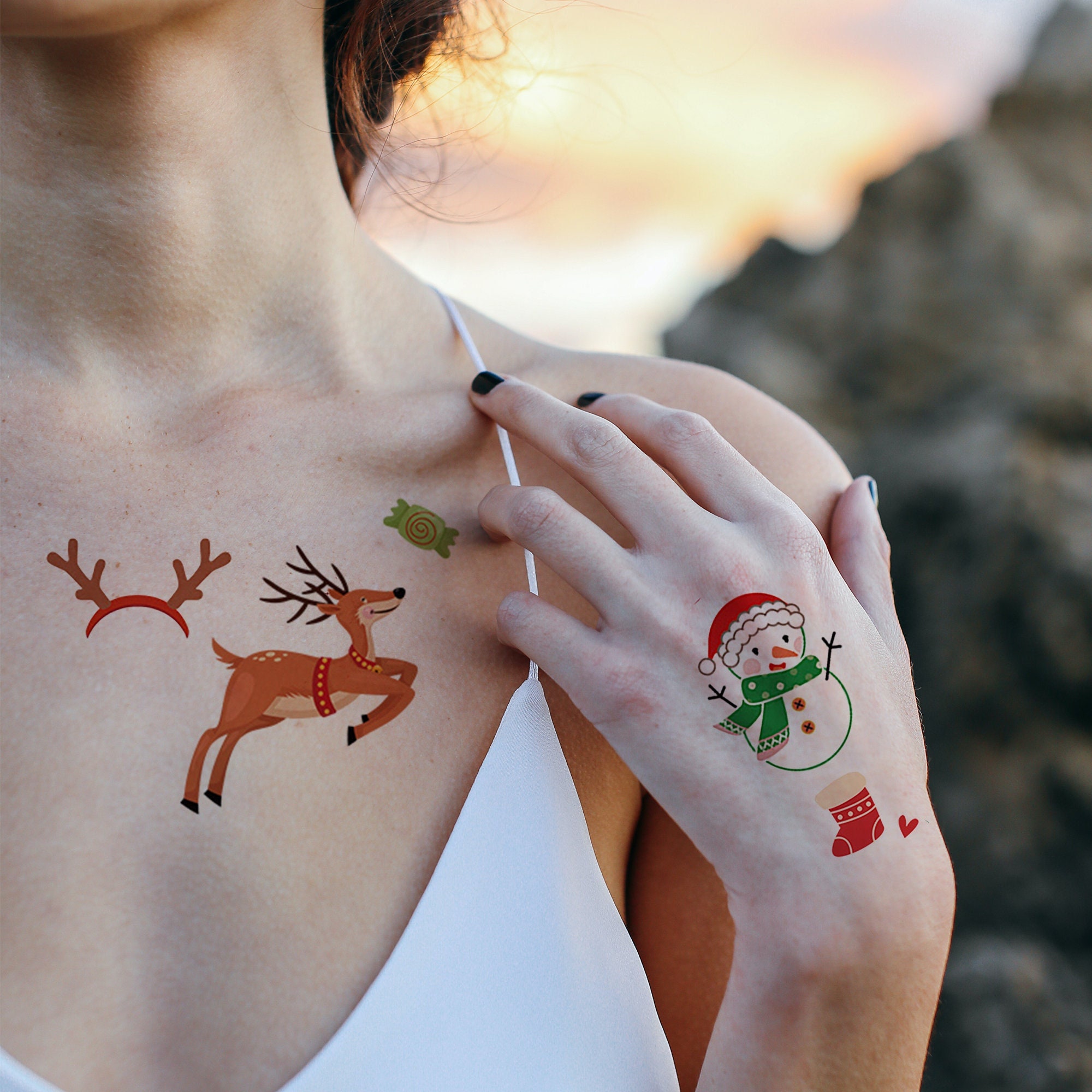 Santa Fake Tattoo - Etsy New Zealand
