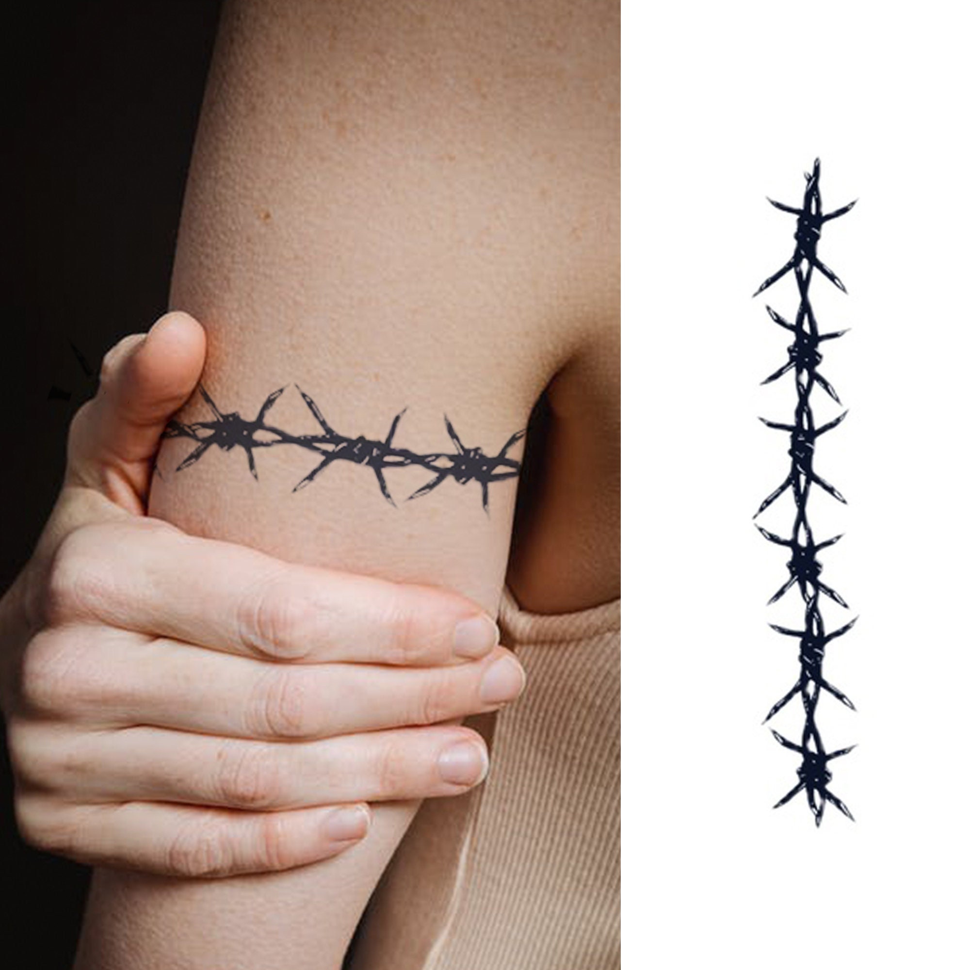 Barbed Wire Temporary Tattoo Armband Tattoo Bracelets Etsy