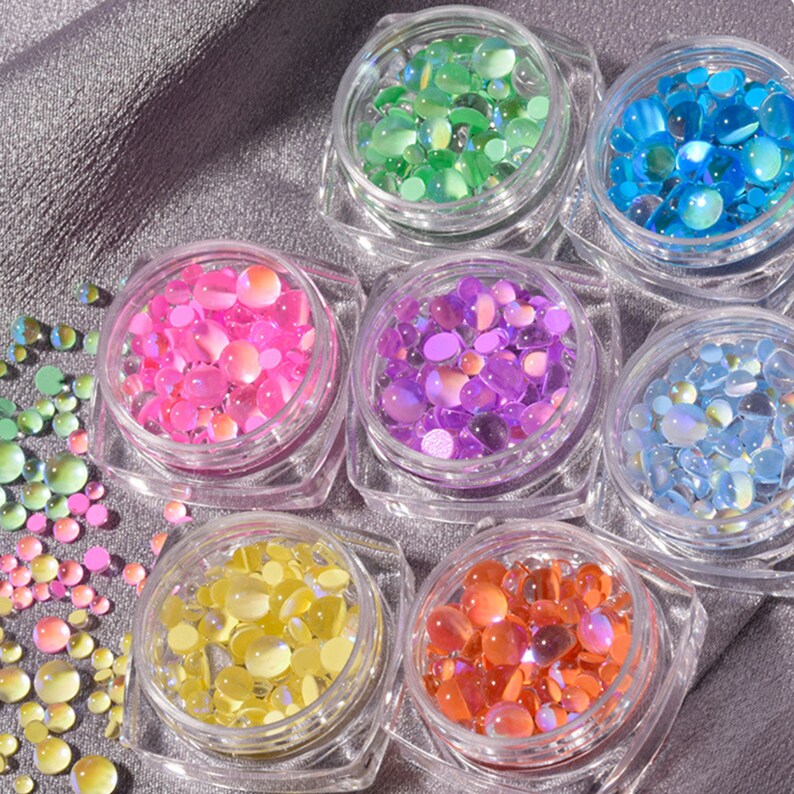 Bubble Mermaid Crystal Beads 3D Nail Charm Polar Lights Flat - Etsy