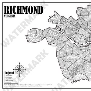 Richmond, Virginia Neighborhoods Map