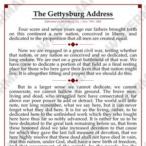 El póster de la dirección de Gettysburg