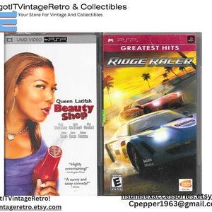 PsP Umd Video Queen Latifah Beauty Shop und Ridge Racer - Sony PSP-Spiele