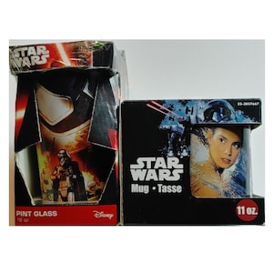 Star Wars Mug 11 oz, And Star Wars Print Glass 16 oz New