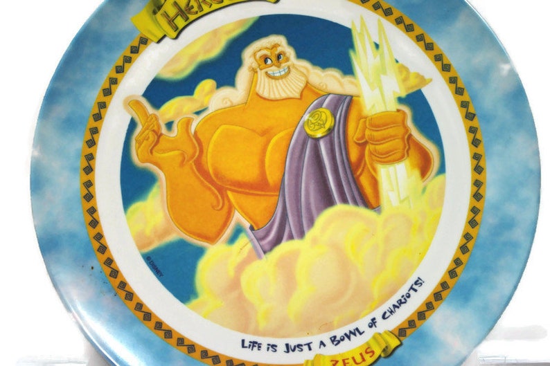 Vintage Disney Hercules Mcdonald's Collectors Zeus Plate 1997 Etsy
