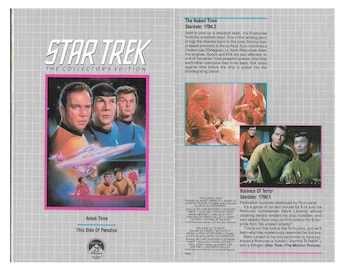 May include: A vintage Star Trek VHS tape cover featuring a colourful illustration of the starship Enterprise and the main characters from the show. The text on the cover reads "Star Trek: The Collector's Edition".