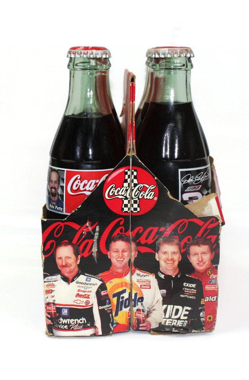 Cocacola Dale Earnhardt NASCAR Racing Family 8oz 6 Pack Coke Bottles