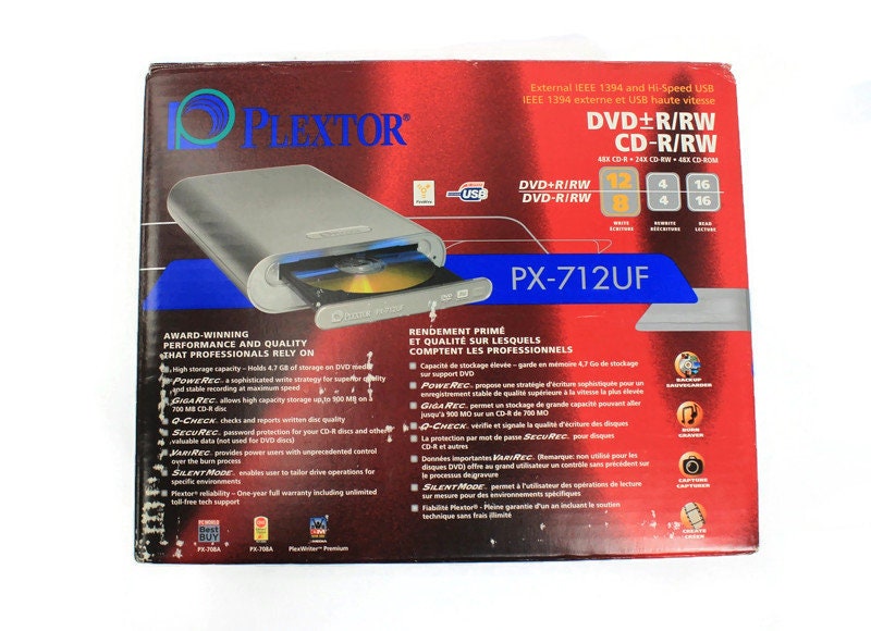 Plextor PX-712UF External DVD±RW Cd-rw Drive – Usb Firewire