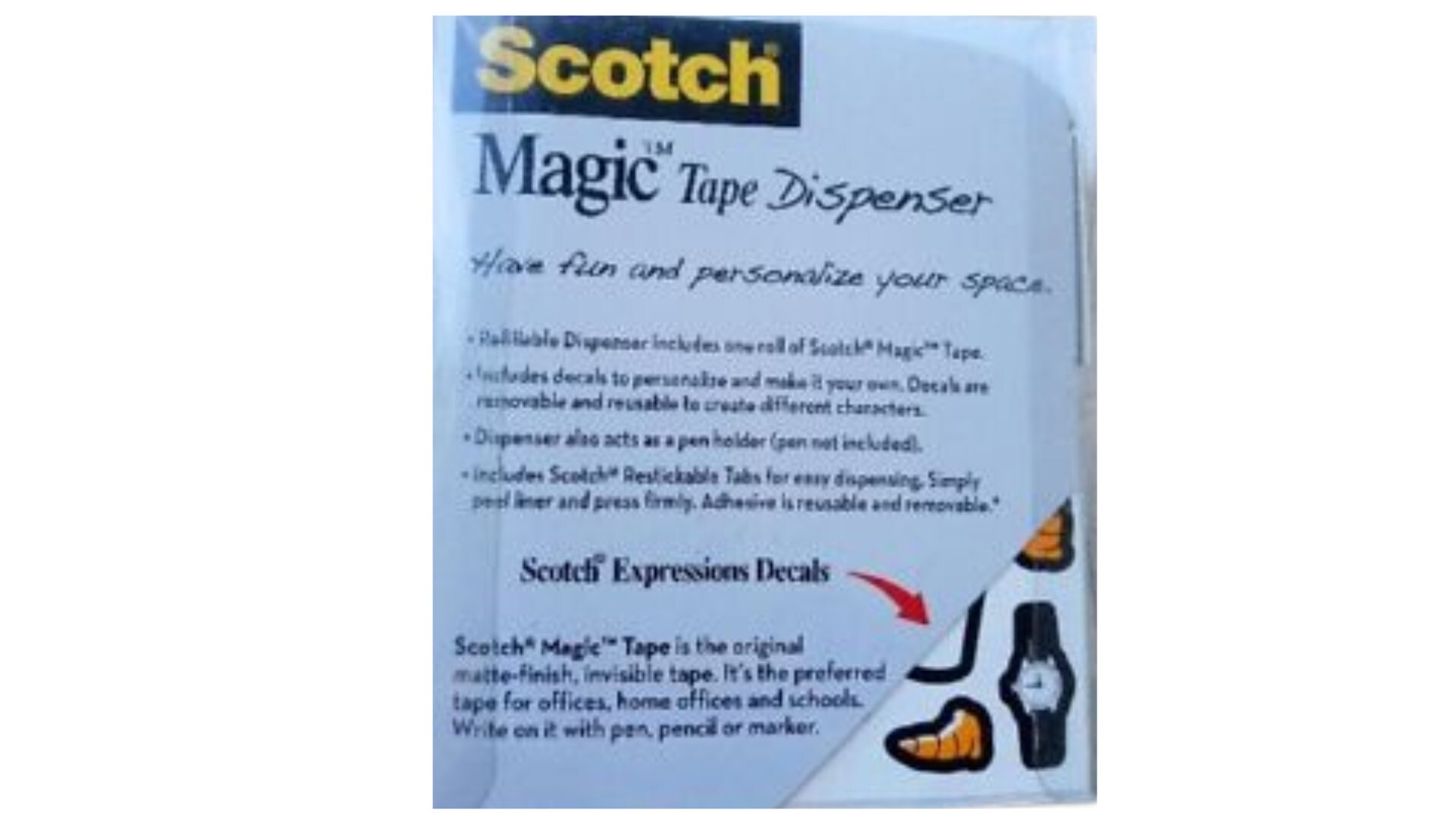 Scotch Magic Tape Dispenser Emoji White New Decal Stickers & Etsy